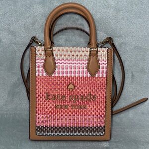 kate spade Pink and Brown Mini Multi Straw Bag